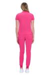 Women's Cool Stretch Yoga Jogger Scrub Set - Hot Pink