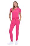 Women's Cool Stretch Yoga Jogger Scrub Set - Hot Pink