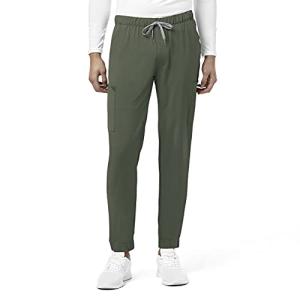 WonderWink Mens Renew Men's Jogger Medical Scrubs Pants, Olive, Small Short US