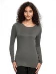 COZYFIT Underscrub Long Sleeve Women - Scrubs Undershirts for Nurse with Soft Fabric, Crew Neck Tee, Grey, M