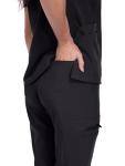 IONARD Black Scrubs for Women Sets- V-Neck Top & Pants Scrub Set with 10 Pockets, 4 Way Stretch Jogger Scrubs for Women(Black,M)