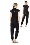 Bovchies Scrubs For Women Set - Stretch Stand Collar Scrub Top and Drawstring Jogger Pants