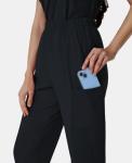 Leaddol Scrubs for Women Set, V-Neck Scrubs Top & Jogger Pants Medical Scrubs Set with 8 Pockets, Yoga Waistband Black S
