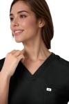 SUNME Women's Medical Scrub Tops - Ultra Soft, Easy Care, V-Neck Top Scrubs with 2 Pockets, 4-Way Stretch & Wrinkle Resistant Black