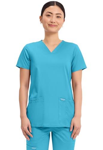 Cherokee Medical Women's Scrub Top V-Neck Modern Classic Fit with 3 Pockets, Ultra Soft and 2-Way Stretch Fabric - WW620, XS, Turquoise