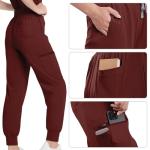 Eipnare Scrubs for Women Set - Nurse Uniform Jogger Suit Stretch Top & Pants with 11 Pockets for Nurse Esthetician Workwear