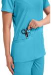 Cherokee Medical Women's Scrub Top V-Neck Modern Classic Fit with 3 Pockets, Ultra Soft and 2-Way Stretch Fabric - WW620, XS, Turquoise