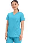 Cherokee Medical Women's Scrub Top V-Neck Modern Classic Fit with 3 Pockets, Ultra Soft and 2-Way Stretch Fabric - WW620, XS, Turquoise