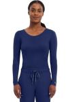 Healing Hands Women's Underscrub Soft Knit Melissa Longsleeve Scrub Tee with Breathable & Easy Care Fabric 5047, L, Navy