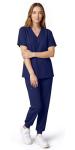 Sumincarly Scrubs for Women Set - Scrub Sets for Woman,V-Neck Top & Jogger Pants - 8 Pockets,Medical Workwear for Nurses，Scrub Uniform,Navy Blue Scrubs for Women,Uniformes De Enfermeras De Mujer