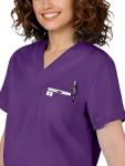 Eadflie Scrubs for Women Medical Scrubs Set - V-Neck Top & Jogger Pants with 5 Pockets, Soft Stretch Woven fabric,Side splits - (Purple/L)