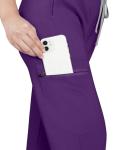 Eadflie Scrubs for Women Medical Scrubs Set - V-Neck Top & Jogger Pants with 5 Pockets, Soft Stretch Woven fabric,Side splits - (Purple/L)