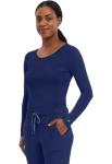 Healing Hands Women's Underscrub Soft Knit Melissa Longsleeve Scrub Tee with Breathable & Easy Care Fabric 5047, L, Navy