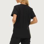 Nautica Womens Scrubs Tops, V-Neck Breathable Scrub Tops Women, 3 Pocket Stretch Fabric Scrubs for Women, Medical Scrub Shirt Black