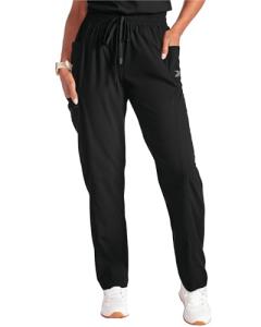Reebok Womens Scrub Pants - Lightweight Stretch Medical Cargo Bottoms, Straight Leg Scrub Pants for Women (Sizes: S-3XL), Size Medium, Black