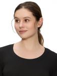 Underscrub Long Sleeve Women - Scoop Neck Scrubs Undershirt Soft Stretch Fitted Top, Black, M