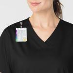 Wink WonderWORK Scrubs for Women, V-Neck Scrub Tops Black
