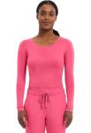 Healing Hands Women's Underscrub Soft Knit Melissa Longsleeve Scrub Tee with Breathable & Easy Care Fabric 5047, Carnation Pink L