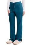 Dickies Women's Signature Mid Rise Drawstring Scrubs Cargo Pant, Caribbean Blue, Large Petite