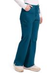 Dickies Women's Signature Mid Rise Drawstring Scrubs Cargo Pant, Caribbean Blue, Large Petite