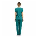 M&M SCRUBS Women's Cool Stretch V-Neck Cargo Scrub Set (True Hunter Green, X-Small)