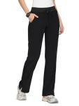 floralhue Women's Scrub Pants - Breathable & Soft Straight-Leg Pull-on Cargo Pant,Drawstring Bottoms with 3 Pockets,Black,2XL