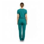 M&M SCRUBS Women's Cool Stretch V-Neck Cargo Scrub Set (True Hunter Green, X-Small)