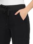 floralhue Women's Scrub Pants - Breathable & Soft Straight-Leg Pull-on Cargo Pant,Drawstring Bottoms with 3 Pockets,Black,2XL