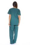 Just Love Women's Scrub Sets Six Pocket Medical Scrubs (V-Neck With Cargo Pant), Dark Green, Medium