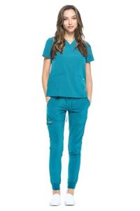 Dagacci Medical Uniform Jogger Scrubs for Women Set and Men Unisex 4-Way Stretch Scrub Sets, Teal Green, S