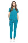 Dagacci Medical Uniform Jogger Scrubs for Women Set and Men Unisex 4-Way Stretch Scrub Sets, Teal Green, S