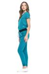 Dagacci Medical Uniform Jogger Scrubs for Women Set and Men Unisex 4-Way Stretch Scrub Sets, Teal Green, S