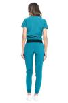 Dagacci Medical Uniform Jogger Scrubs for Women Set and Men Unisex 4-Way Stretch Scrub Sets, Teal Green, S
