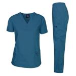 Dagacci Medical Uniform Womens Medical Scrub Set Shirt Top and Pant, Caribbean_, Large,