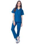 Dagacci Medical Uniform Womens Medical Scrub Set Shirt Top and Pant, Caribbean_, Large,