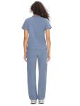 COZYFIT Scrubs for Women Set Medical Uniform - V-Neck Top & Straight Leg Pants with 9 Pockets, Unisex Workwear COZY SCRUBS, Rock Grey, M