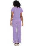 floralhue Scrubs for Women, V-Neck Scrubs Top & Cargo Pants with 12 Pockets, Yoga Waistband, 4 Way Stretch, Light Purple, XL