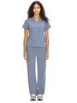 COZYFIT Scrubs for Women Set Medical Uniform - V-Neck Top & Straight Leg Pants with 9 Pockets, Unisex Workwear COZY SCRUBS, Rock Grey, M