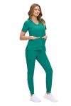 Natural Uniforms Womens Ultra-Soft Luxe Stretch Jogger Scrub Set with Regular and Petite Sizes (True Hunter Green, Small-Petite)