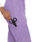 floralhue Scrubs for Women, V-Neck Scrubs Top & Cargo Pants with 12 Pockets, Yoga Waistband, 4 Way Stretch, Light Purple, XL