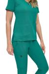 Natural Uniforms Womens Ultra-Soft Luxe Stretch Jogger Scrub Set with Regular and Petite Sizes (True Hunter Green, Small-Petite)