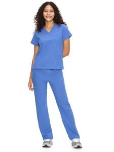 COZYFIT Scrubs for Women Set Medical Uniform - V-Neck Top & Straight Leg Pants with 9 Pockets, Unisex Workwear COZY SCRUBS, Ceil Blue, M