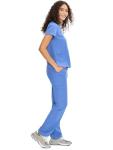 COZYFIT Scrubs for Women Set Medical Uniform - V-Neck Top & Straight Leg Pants with 9 Pockets, Unisex Workwear COZY SCRUBS, Ceil Blue, M