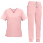 Women's Slim Fit Tech Scrubs Set - V-Neck & Joggers