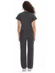COZYFIT Scrubs for Women Set Medical Uniform - V-Neck Top & Straight Leg Pants with 9 Pockets, Unisex Workwear COZY SCRUBS, Dark Grey, M