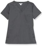 Amazon Essentials Women's Classic Fit V-Neck Short Sleeve Scrub Top (Available in Plus Size), Charcoal, XX-Large