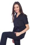 Unisex Black Medical Scrub Set for Men and Women