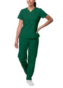 Sivvan Scrubs for Women - Mock Wrap & Cargo Pants Scrub Set - S8401 - Hunter Green - 2X