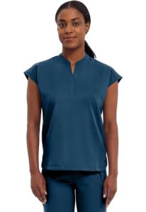 Healing Hands Women's Scrub Top Relaxed Fit Journey Top - 2 Pockets with Knit Details, Dolman Sleeve and Rounded Hem - 2152, M, Caribbean