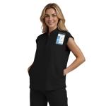 Reinwaete Scrubs for Women Set, Medical Women Scrubs Stand-Up Collar Scrub Top & Jogger Scrub Pants with 8 Pockets,Durable & Comfortable Nurse Uniforms Set[Black,M]